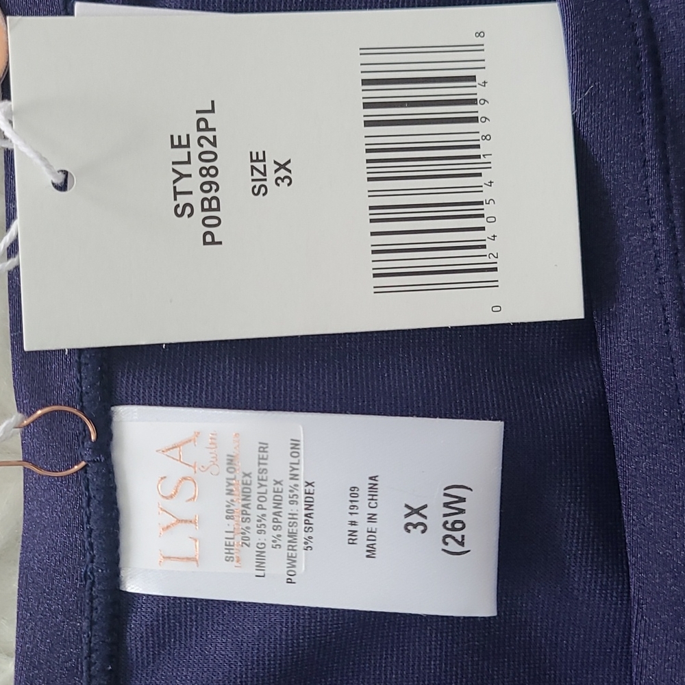 Swim Bottoms. Plus Size. Midrise. Navy LYSA Size 3x. - Picture 4 of 7